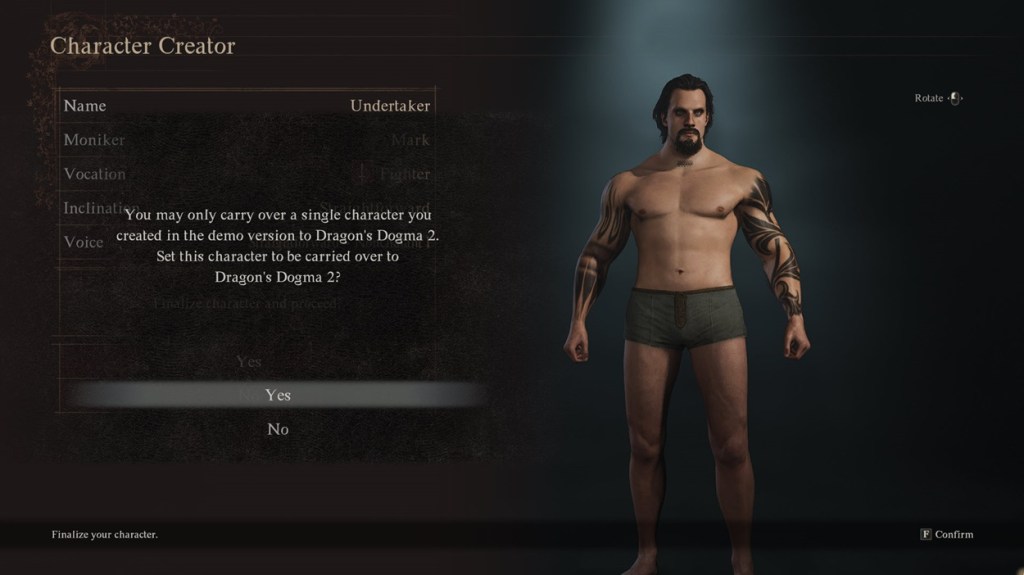 Set the main character to carry over in Dragons Dogma 2 Character Creator