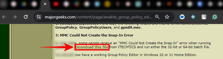 majorgeeks website fix for gpedit.msc not working properly