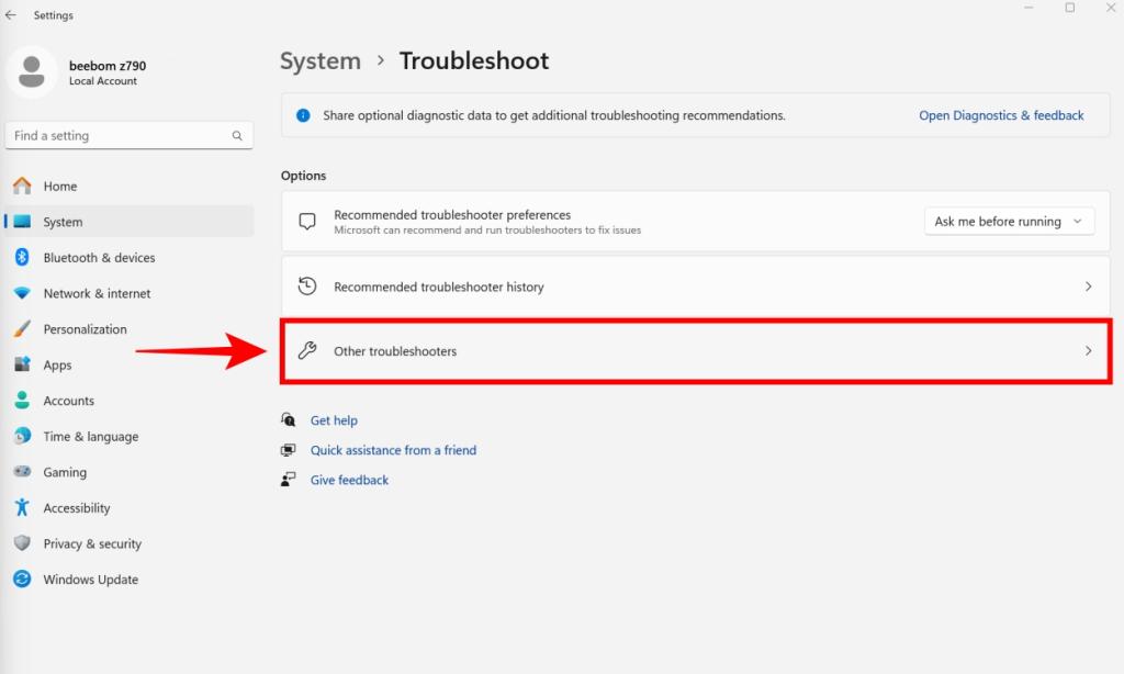 to open windows update troubleshooter click on other troubleshooters under troubleshooting settings of Windows