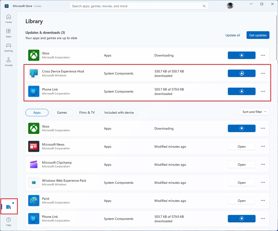 update phone link and cross device experience host windows 11