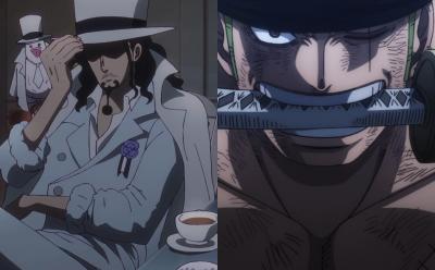 Rob Lucci and Zoro in One piece anime