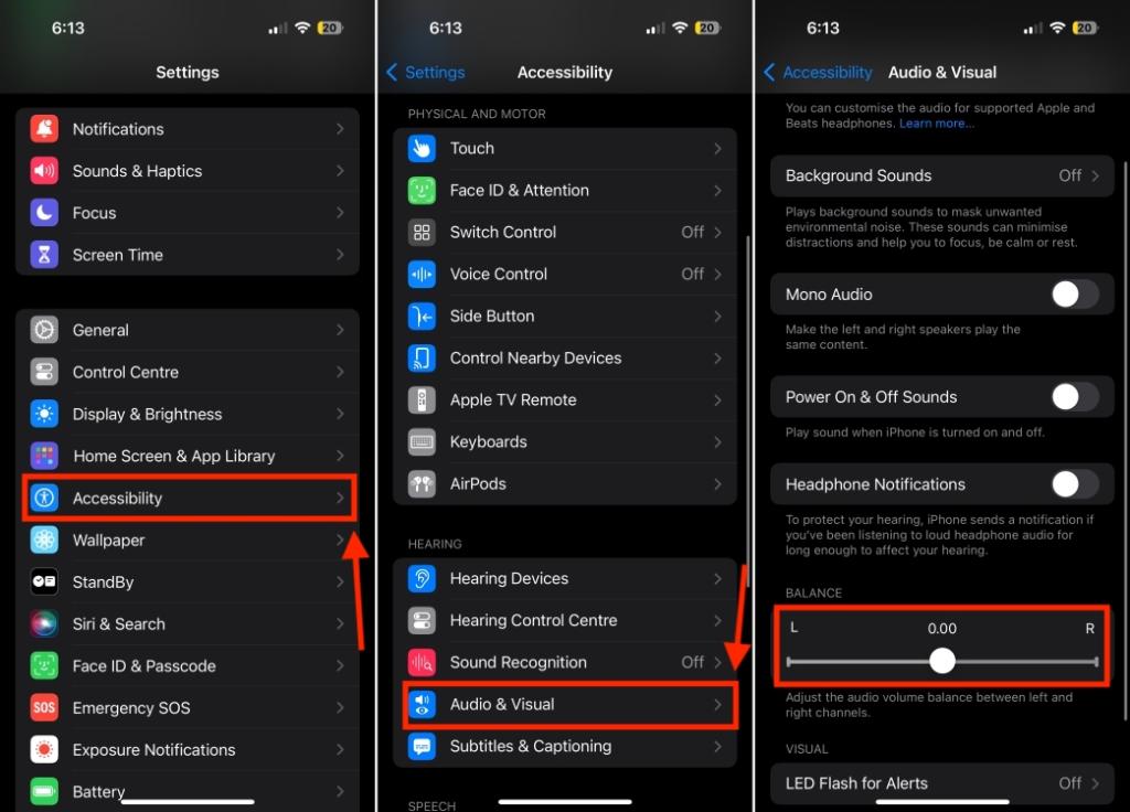 Adjust Audio Balance on iPhone