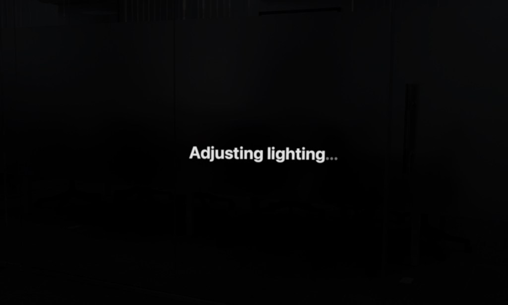 Adjusting Lighting message on Vision Pro