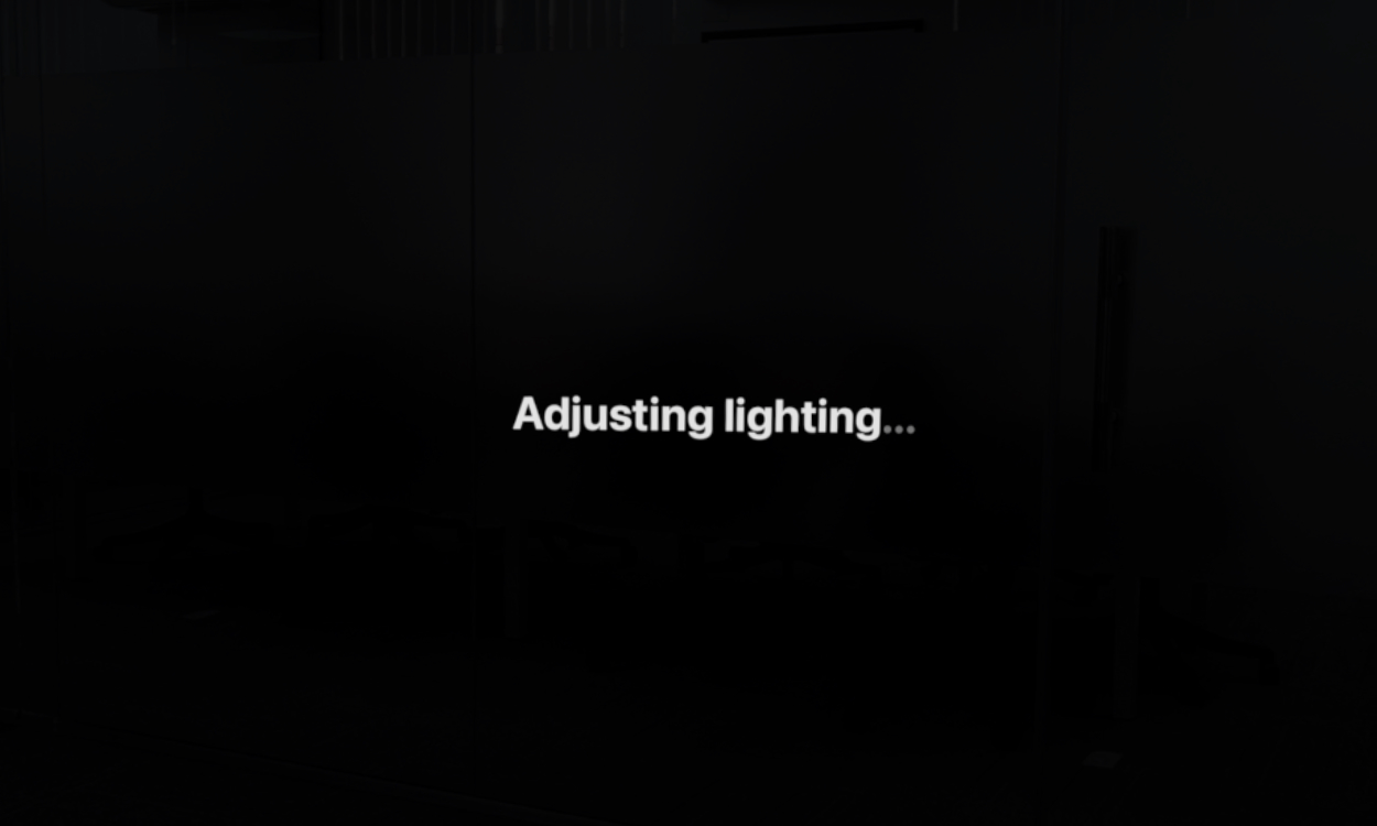 Adjusting Lighting message on Vision Pro