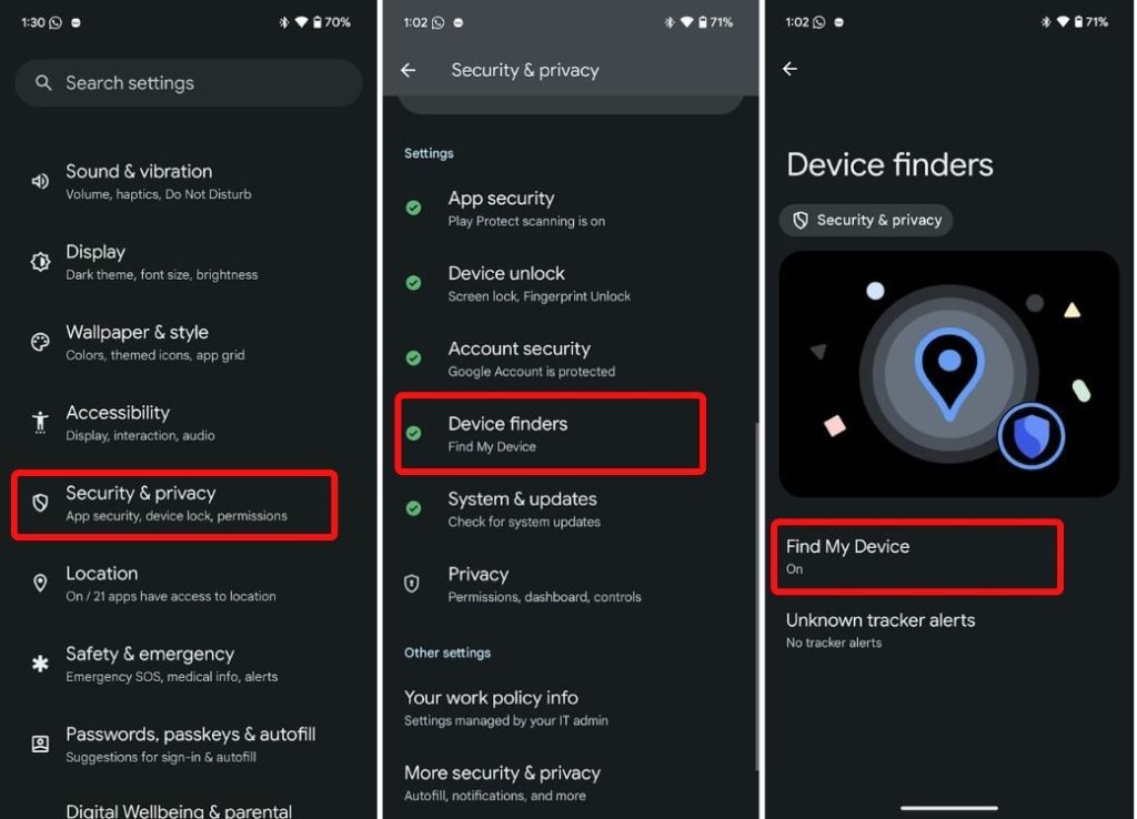 Android Settings Privacy and Security