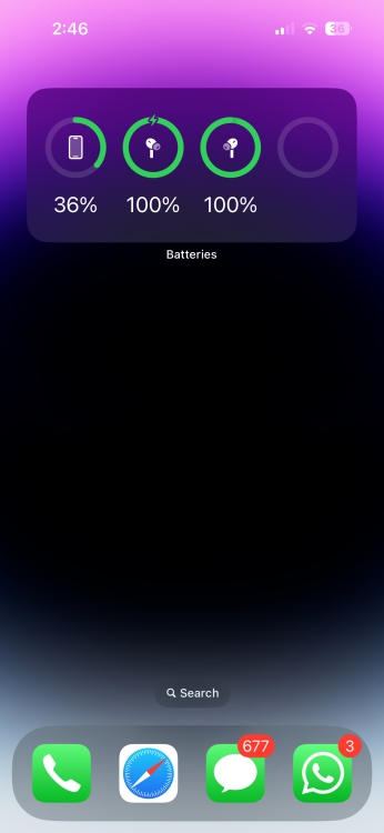 Batteries widget on iOS