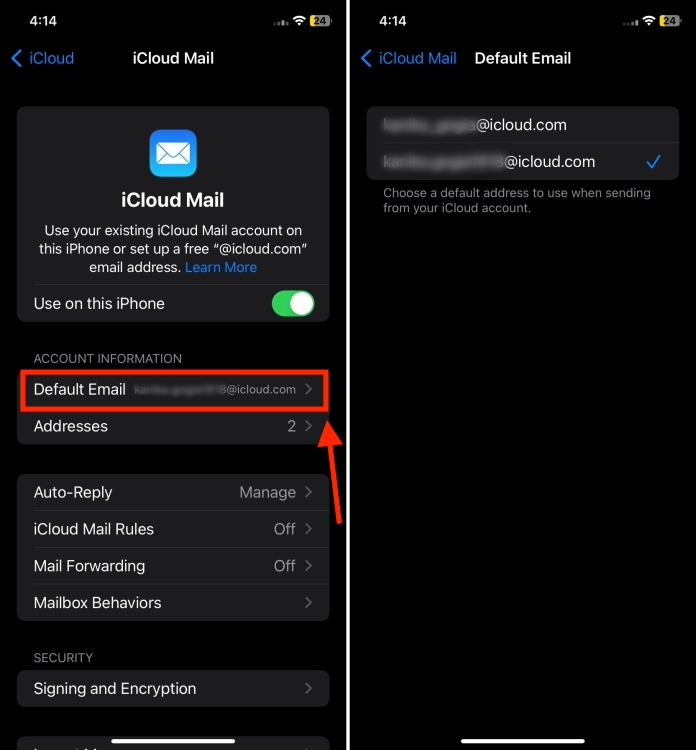 Change iCloud email