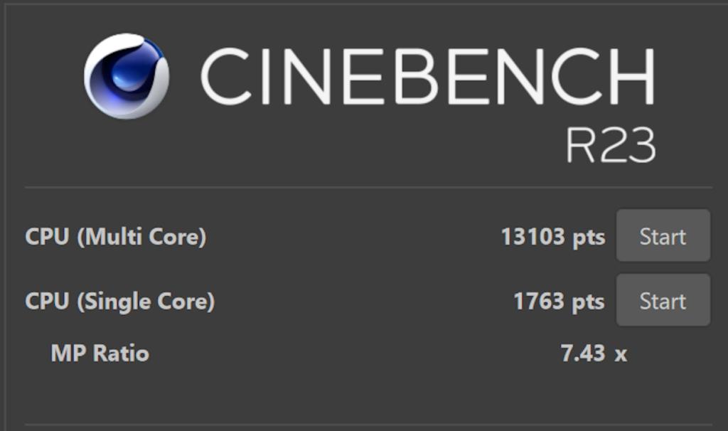 Cinebench R23 Intel Core Ultra 7