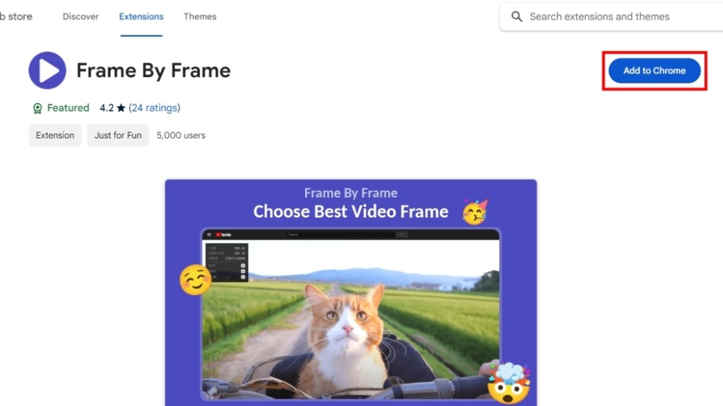 Download the Frame-By-Frame extension from Chrome Web Store