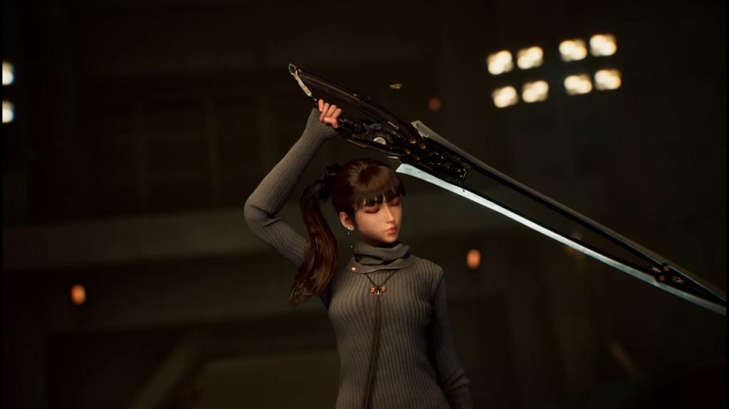 EVE with her sword in Stellar Blade