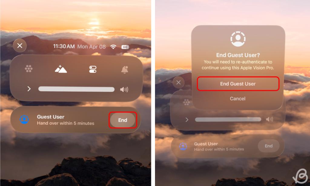 End Guest User Mode Vision Pro