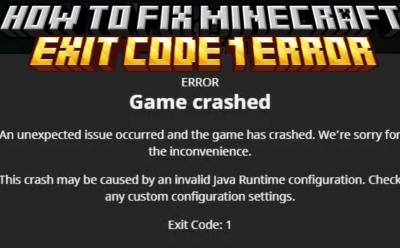 Exit code 1 error in Minecraft