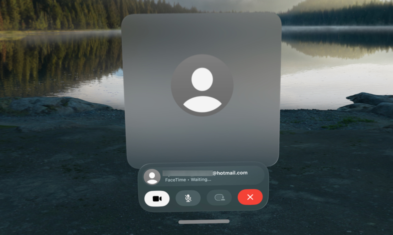 FaceTime call outoing on Vision Pro