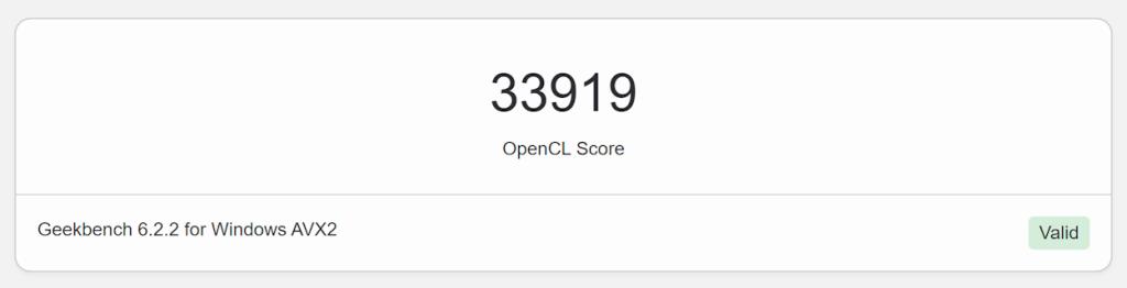 Geekbench 6 OpenCL Core Ultra 7