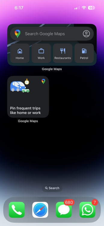 Google Maps Widget on iPhone