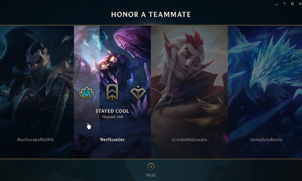 Honor system in League of Legends