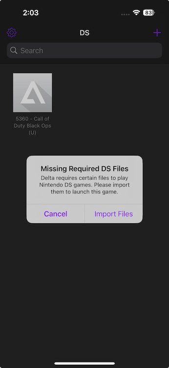 Missing Required DS Files