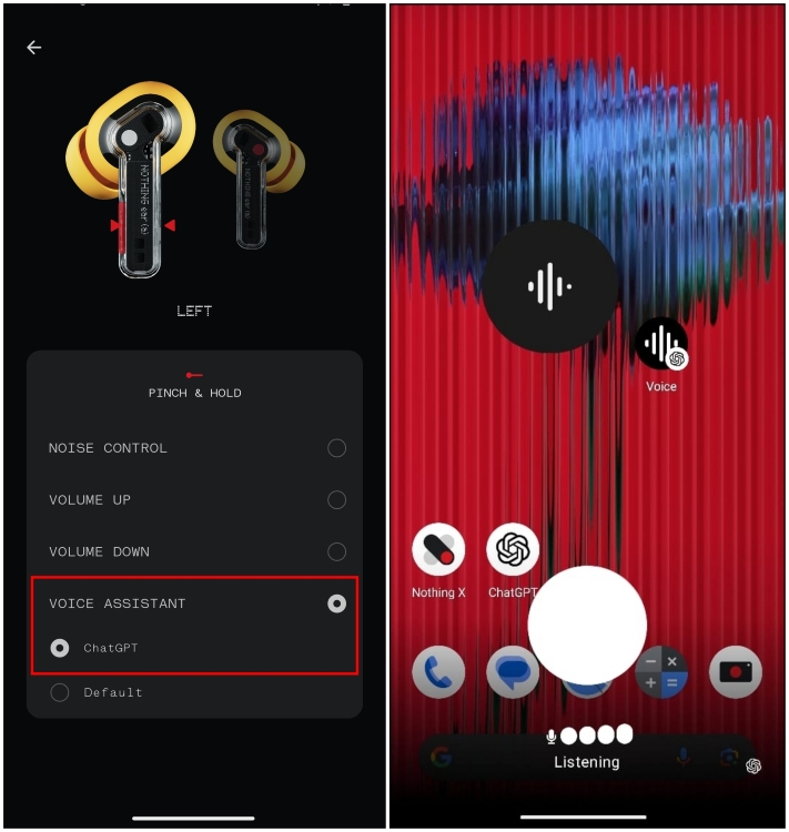 Launch ChatGPT Voice in NothingOS 