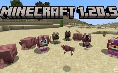 Armadillos, various wolf variants equipped with colorful wolf armor and wolf armor item in Minecraft 1.20.5