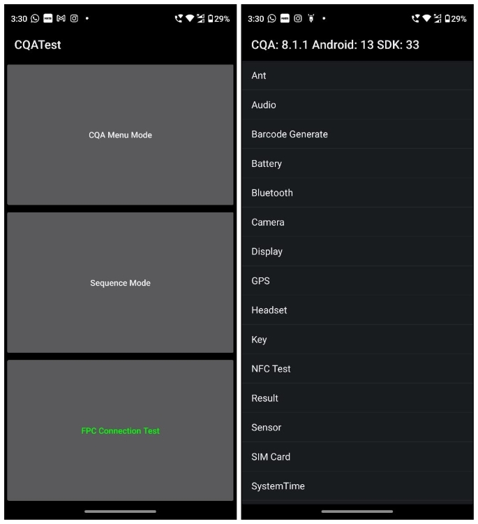 Diagnostic test in Motorola