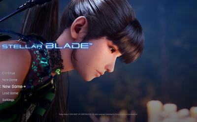 Stellar Blade's home screen including the new game+ mode