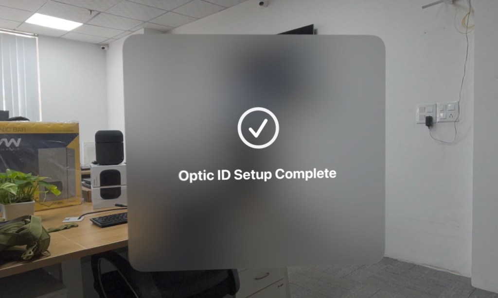 Optic ID Setup Complete Vision Pro