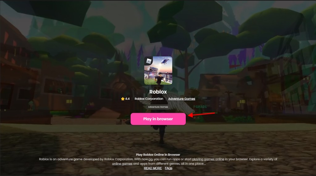 Play in browser option Roblox