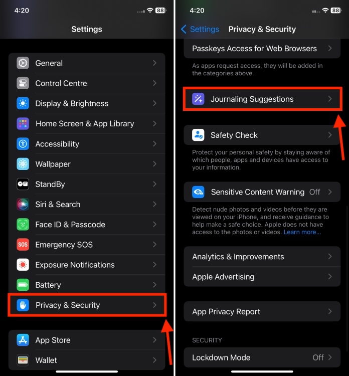 How to Disable Journaling Suggestions on iPhone Beebom