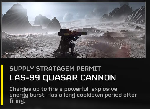 Quasar Cannon in best Helldivers 2 stratagems