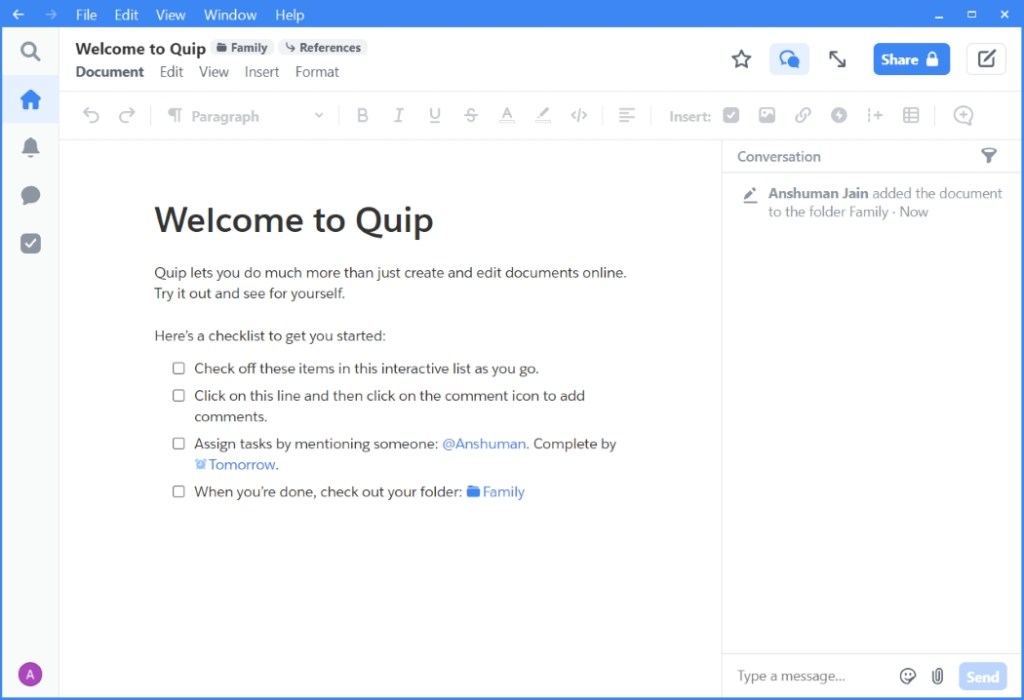 Quip Notes app