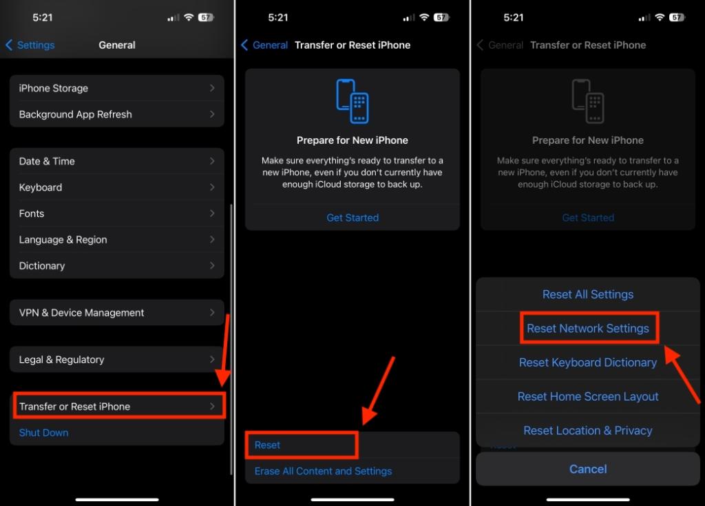 Reset Network Settings