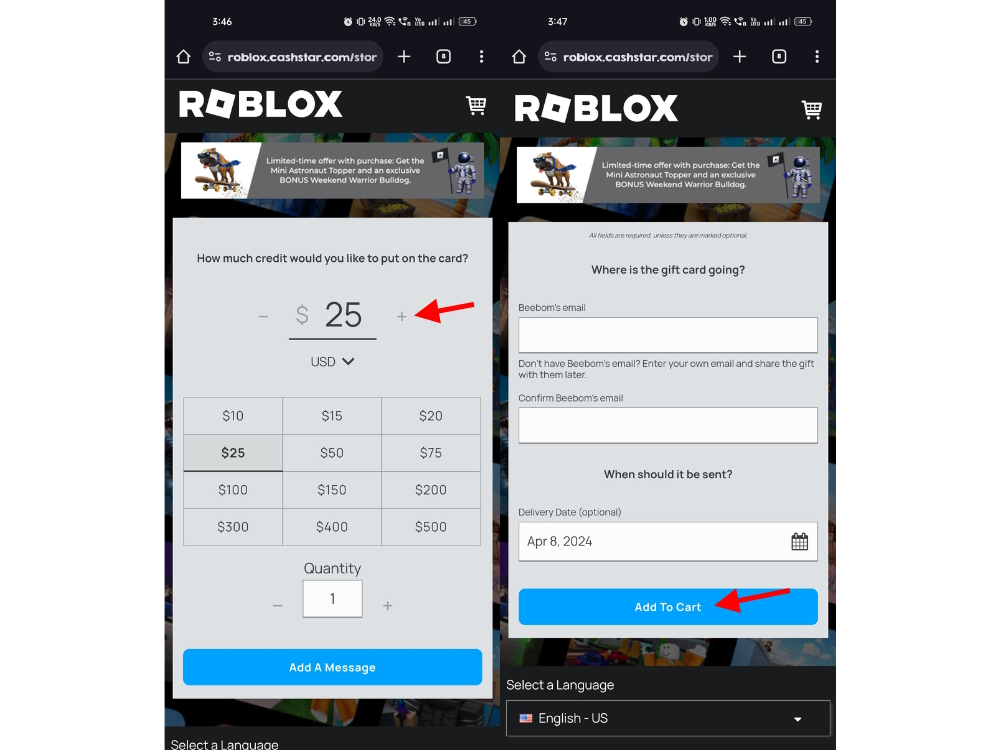How To Give Robux To Friends In Roblox Beebom Select Desired Amount And Email Of Recipient Option 