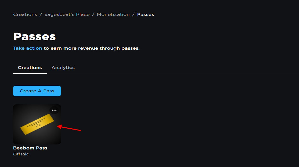 How To Make A Game Pass In Roblox Guide Beebom Select The Pass 