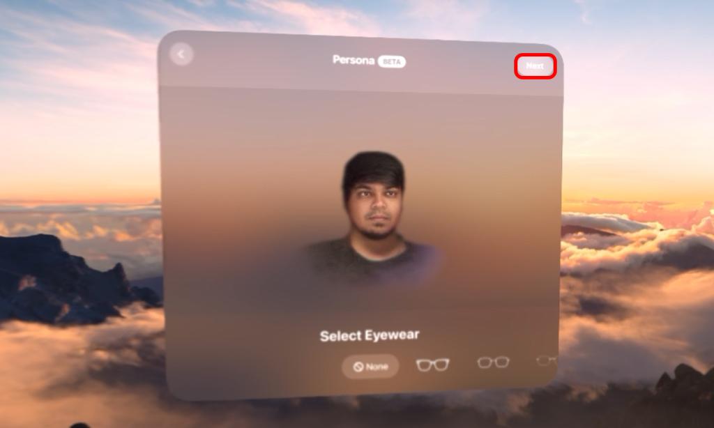 Selecting Eyewear for Persona on Vision Pro