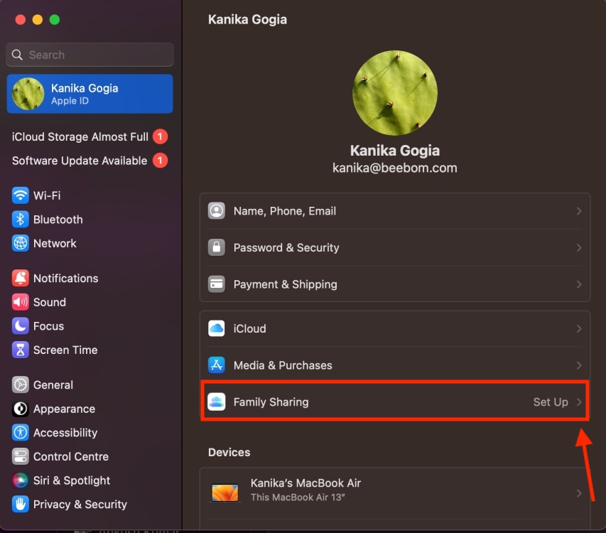 Set Up Family Sharing on Mac