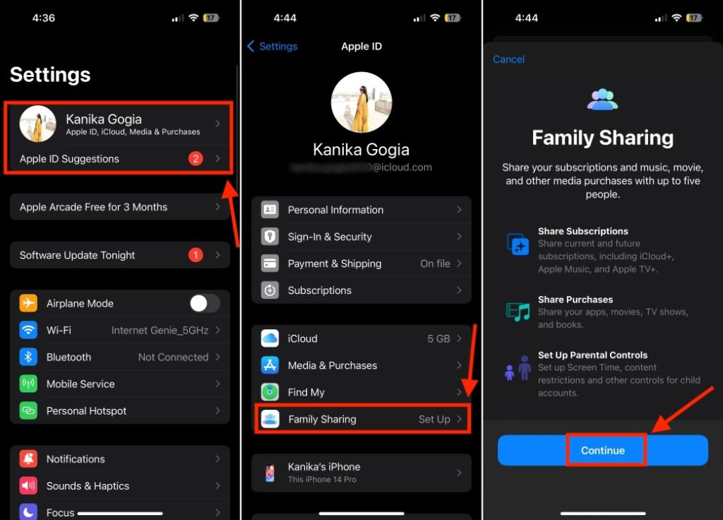 Set Up Family Sharing on iPhone