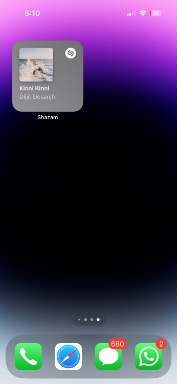 Shazam widget on iPhone Home Screen