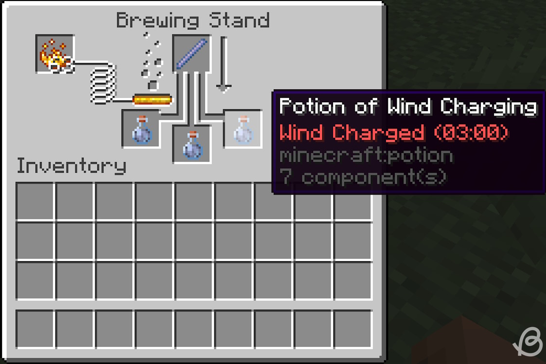 Add a breeze rod to make wind charged trial chambers potions in Minecraft 1.21