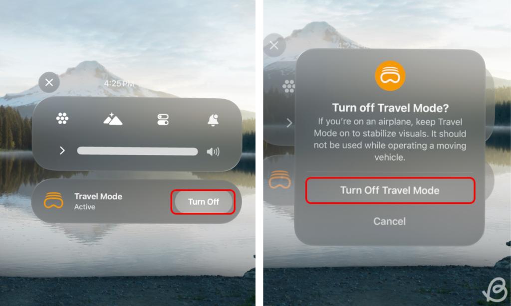 Turning off Travel Mode on Vision Pro