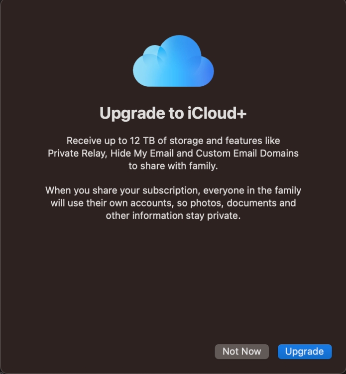 Upgrade to iCloud+