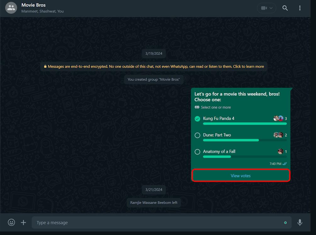 How to create a poll on whatsapp beebom