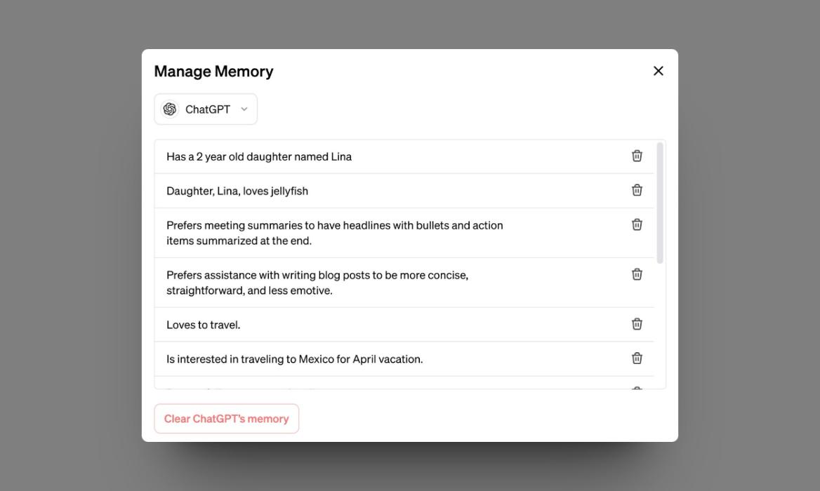 chatgpt memory feature