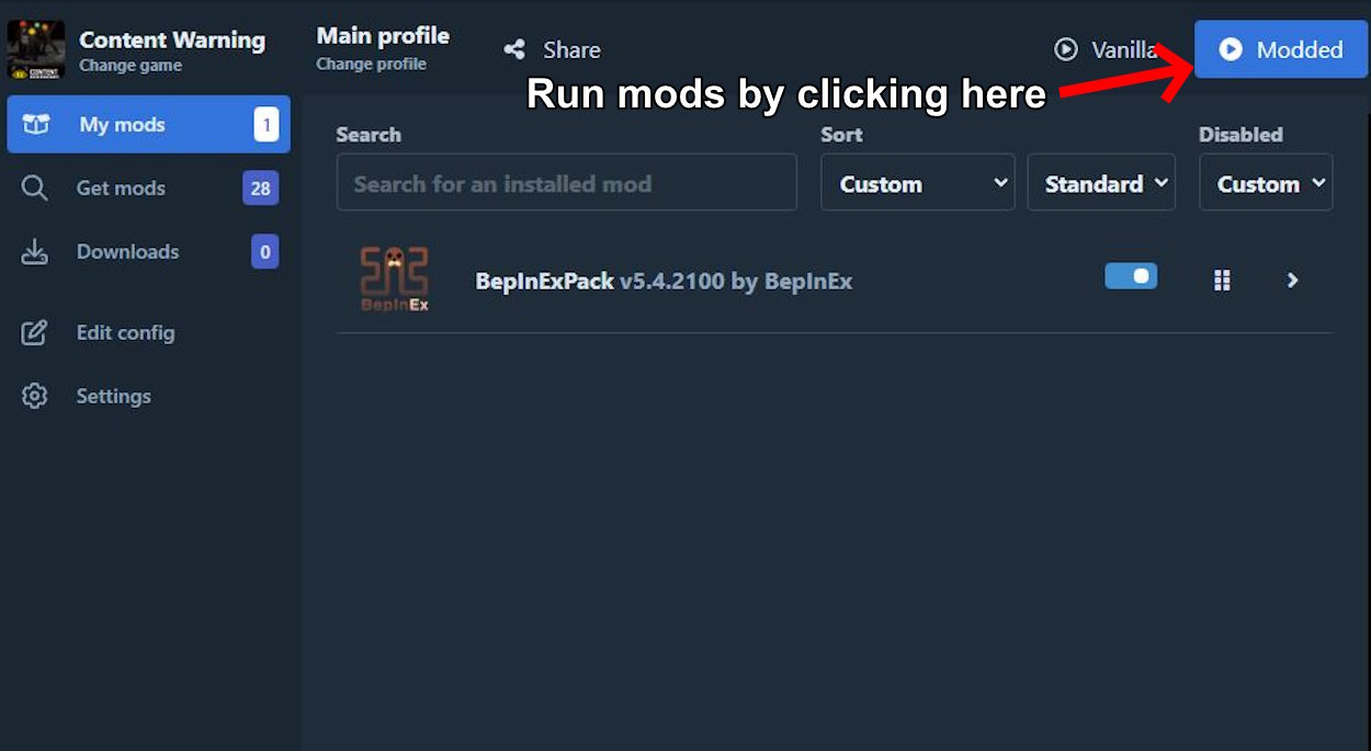 click the blue button to start content warning with mods