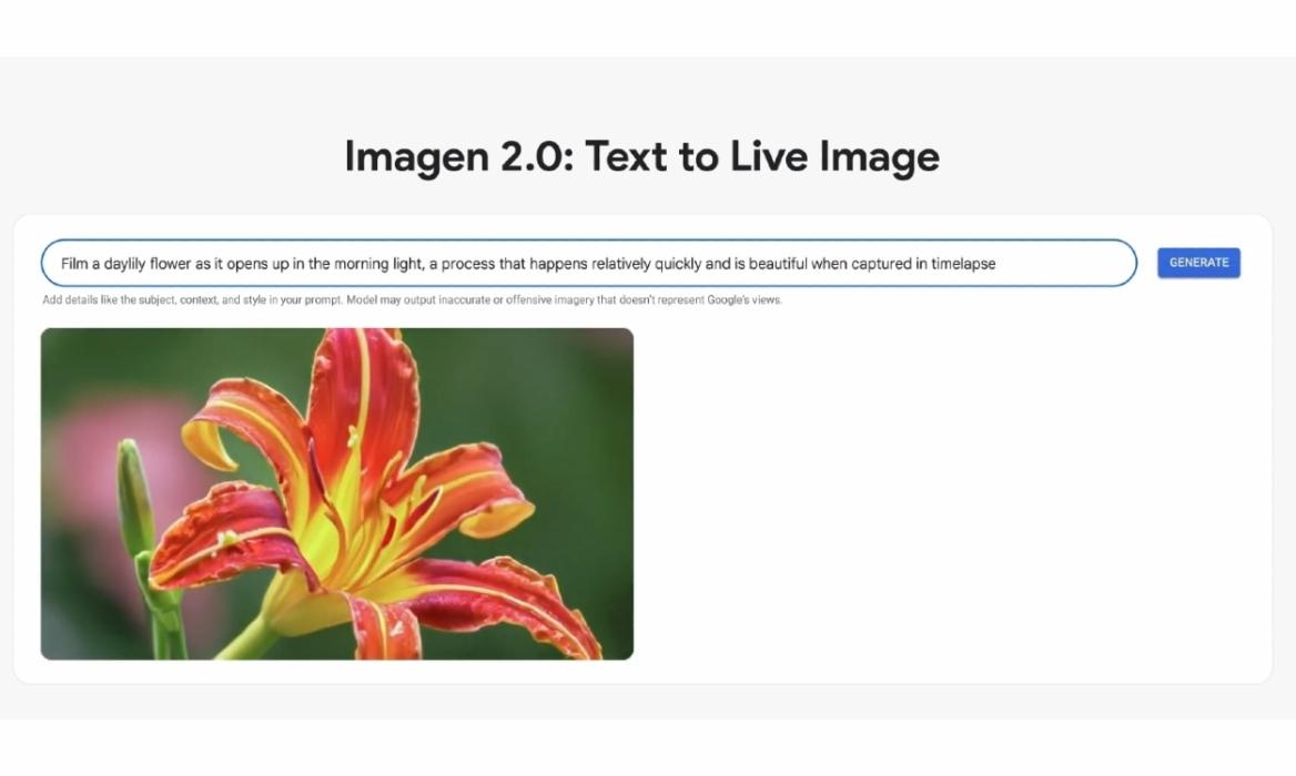 google imagen 2 text to live image generator