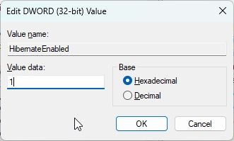 hibernateenabled key registry