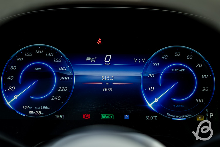 Instrument cluster of the Mercedes EQE
