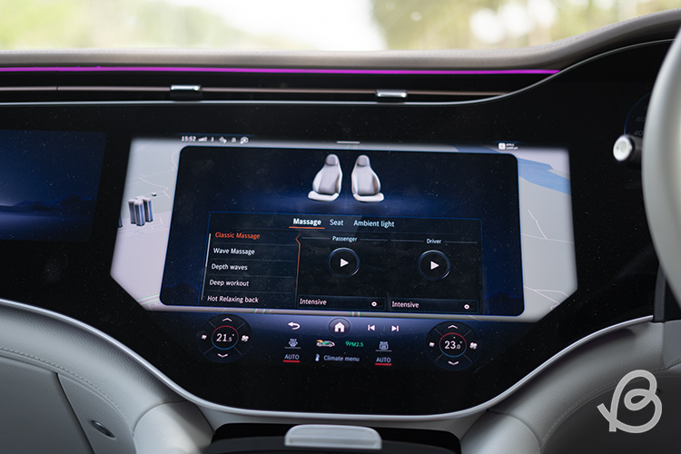 Seat massage options in the Mercedes EQE