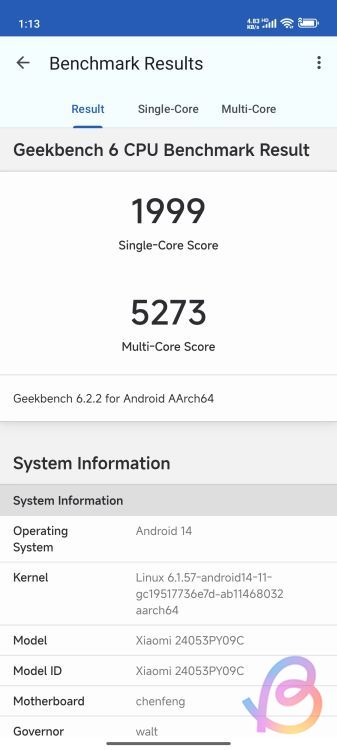 snapdragon 8s gen 3 geekbench score