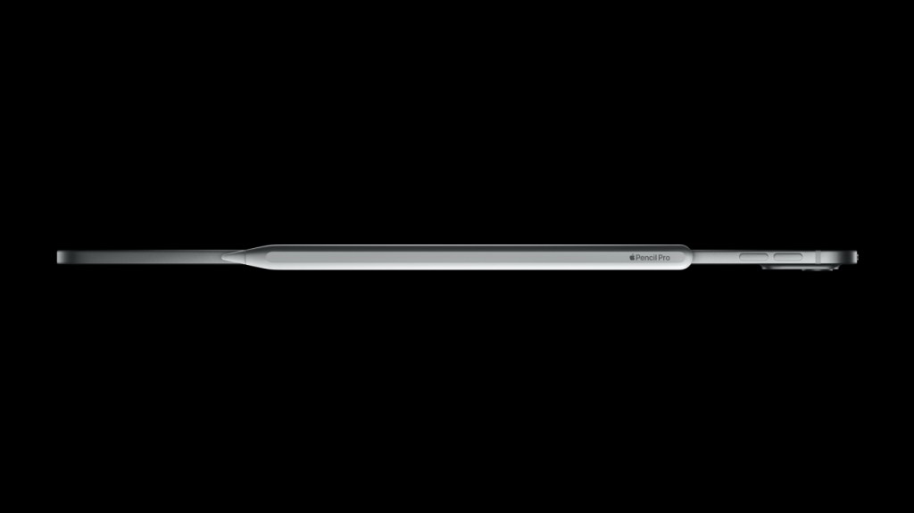 Apple Pencil Pro conectado ao iPad Pro