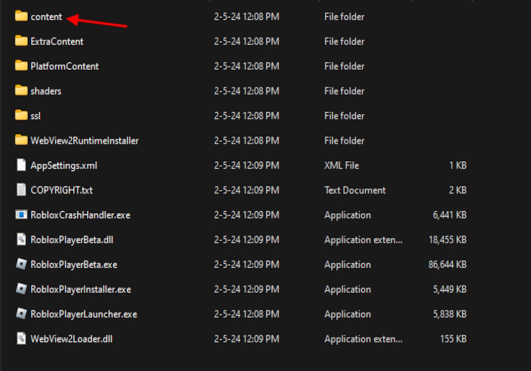 Content Folder in Roblox files